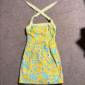 VTG LILLY PULITZER White Label “Les Monkey” Halter Dress